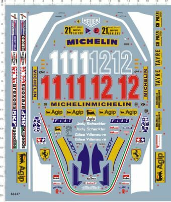 1/12 Water Slide Decals For F1 Ferrari 312t4 Gilles Villeneuve 63337