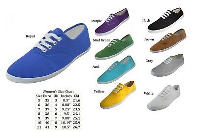 Womens Sneakers Canvas Lace Up Shoes Designer Plimsoll Colors 5 6 7 8 9 10