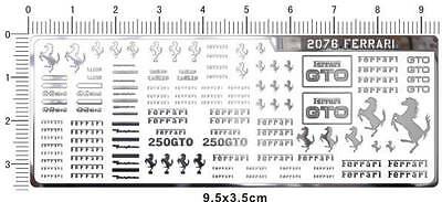 1/18 1/12 1/24 1/20 1/43 Chrome(metal) Decals Ferrari 2076