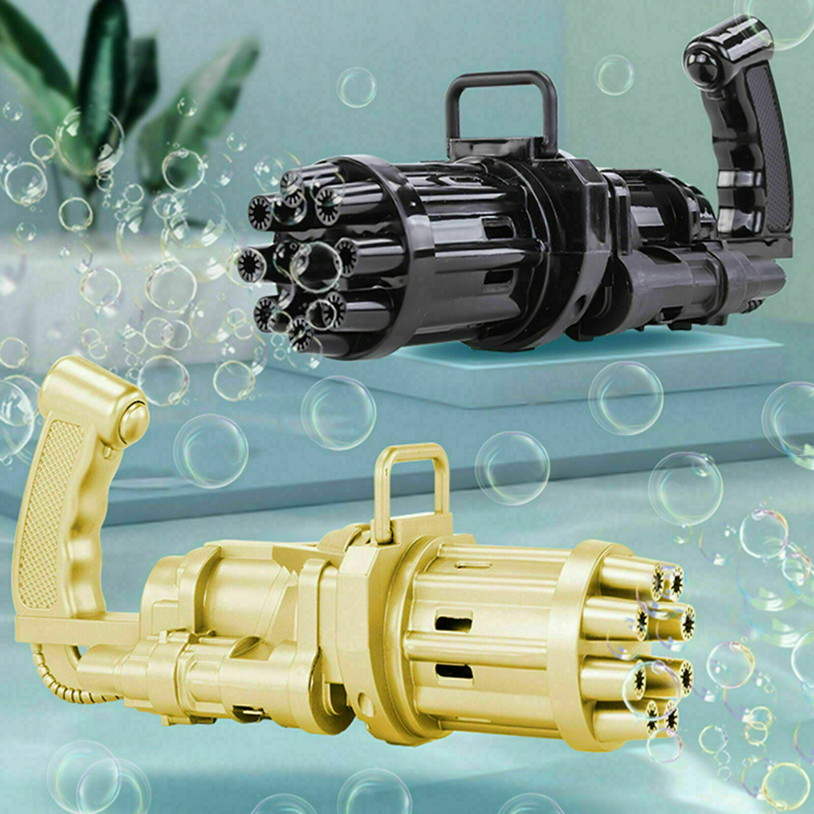 Outdoor Gatling Bubble Machine Bubbler Maker Automatic Bubble Toy Gun For Kid