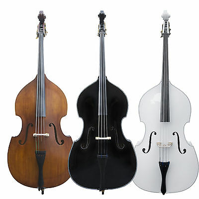 Cecilio Size 3/4 1/2 1/4 Upright Double Bass +case+bow Wood, Black Or White