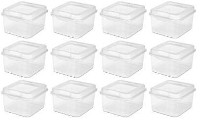 Sterilite Plastic Fliptop Latching Storage Box, Clear (12 Pack) 18038612