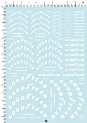 1/18 1/12 1/24 1/20 1/43 Decals Goodyear Good Year C (white) 791