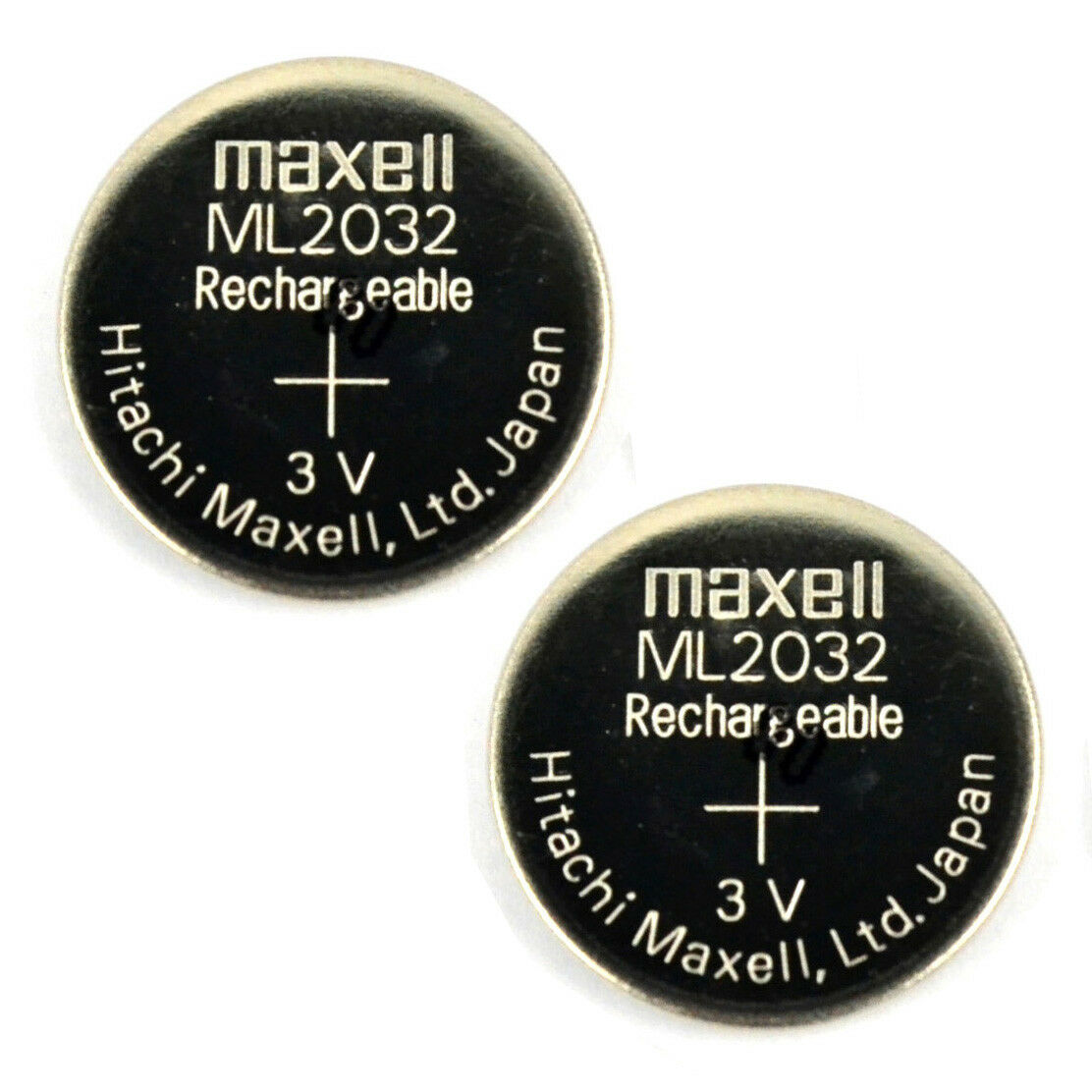 2 Pc Original Maxell Ml2032 2032 Rechargeable Lithium Coin Cell Battery 3v Japan